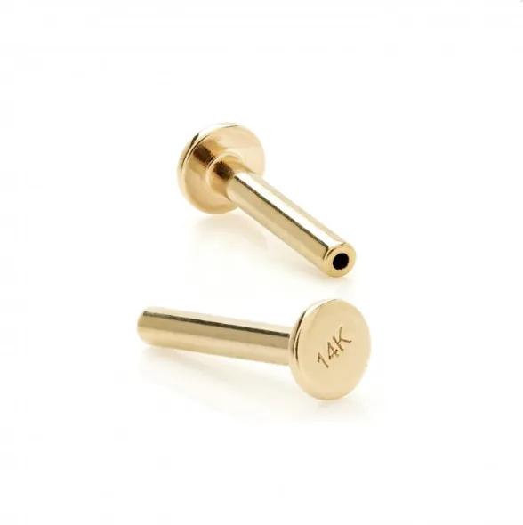 14k Gold Petite Ball Flat Screwback Single Stud