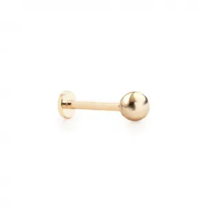 14k Gold Petite Ball Flat Screwback Single Stud