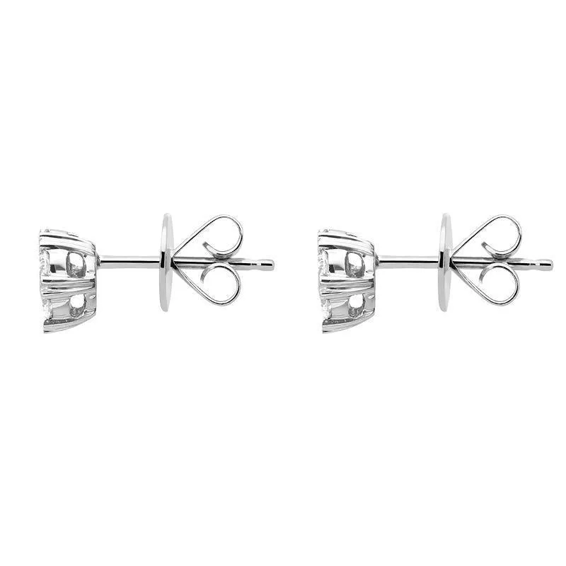 18ct White Gold 0.26ct Diamond Heart Edge Stud Earrings