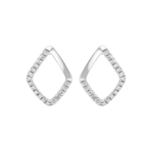 18ct White Gold 0.28ct Diamond Rhombus Earrings