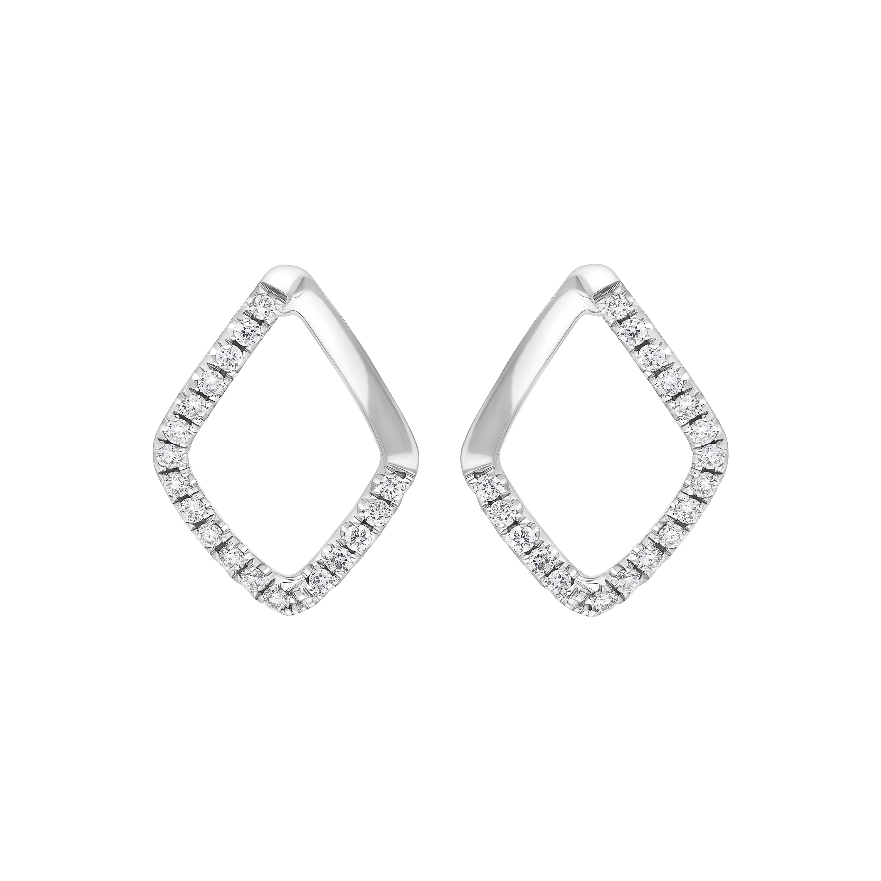 18ct White Gold 0.28ct Diamond Rhombus Earrings