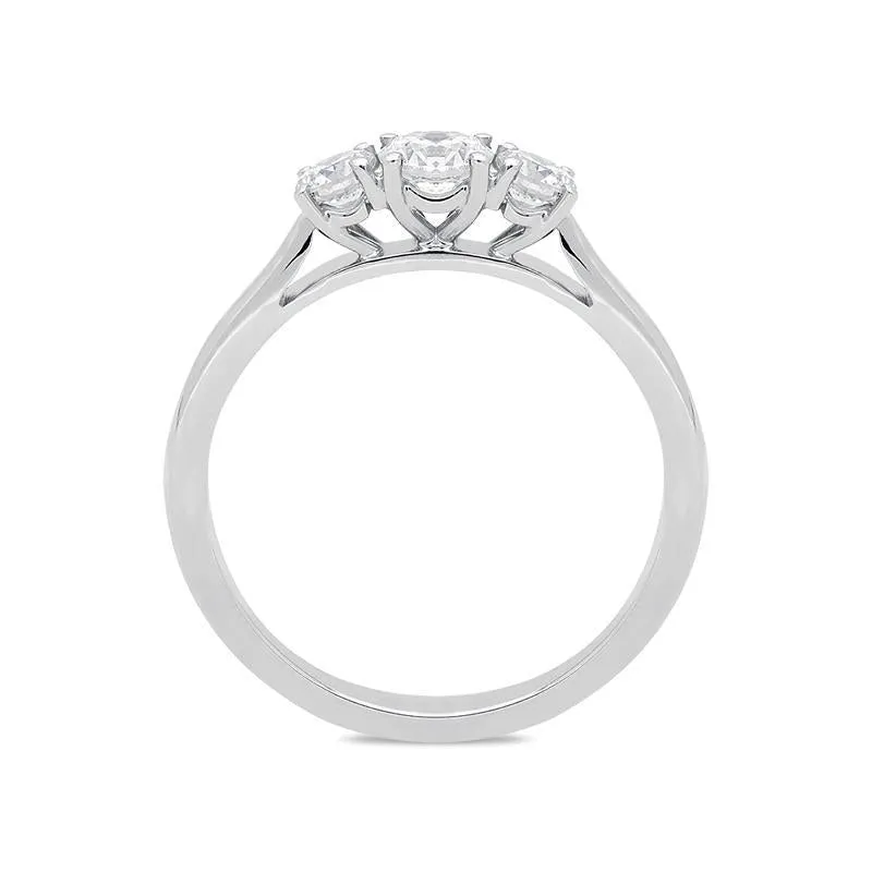 18ct White Gold 0.53ct Diamond Brilliant Cut Trilogy Ring