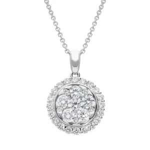 18ct White Gold 0.78ct Diamond Round Necklace