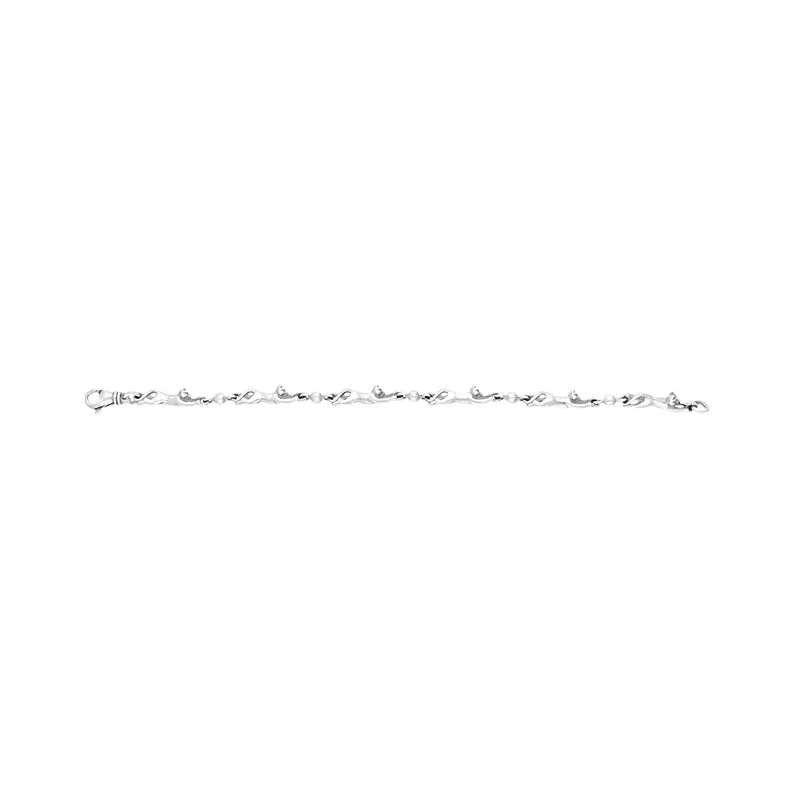 18ct White Gold Cat Handmade Bracelet