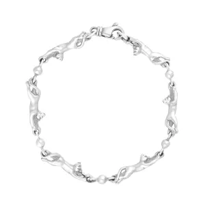 18ct White Gold Cat Handmade Bracelet