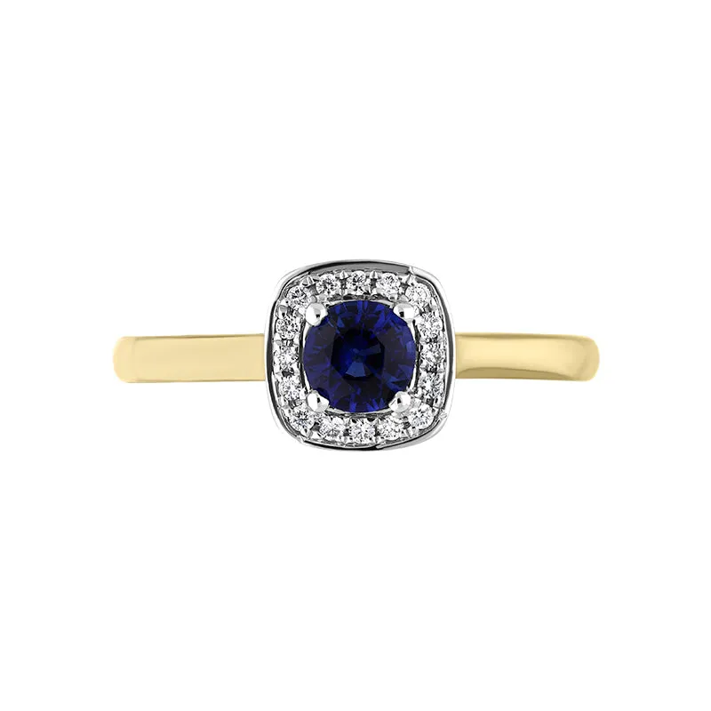 18ct White Gold Sapphire Diamond Square Cluster Ring