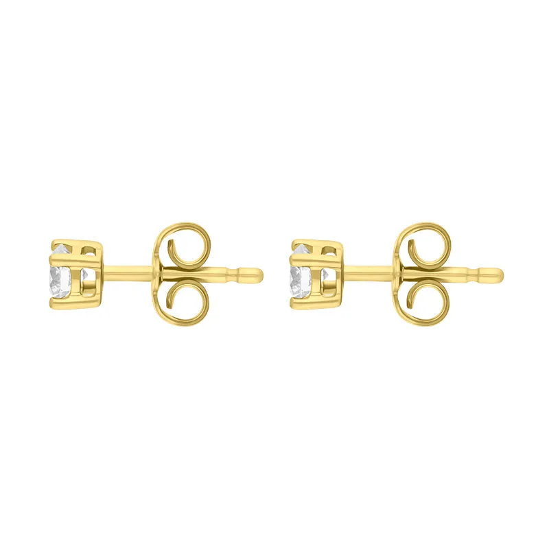 18ct Yellow Gold 0.40ct Diamond Solitaire Stud Earrings