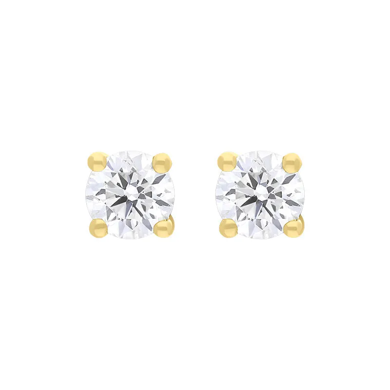 18ct Yellow Gold 0.40ct Diamond Solitaire Stud Earrings