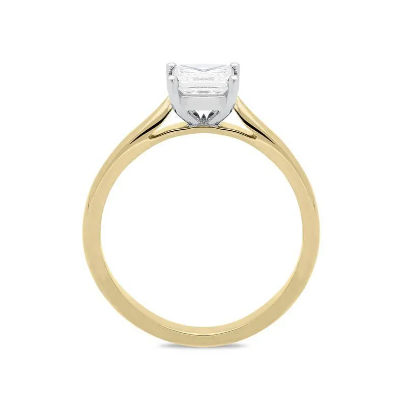 18ct Yellow Gold 0.71ct Diamond Princess Cut Solitaire Ring