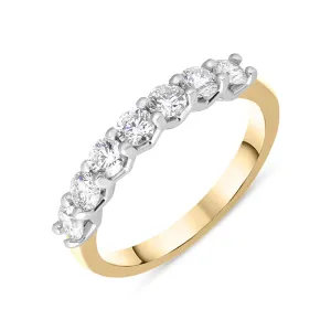 18ct Yellow Gold Diamond Claw Set Half Eternity Ring
