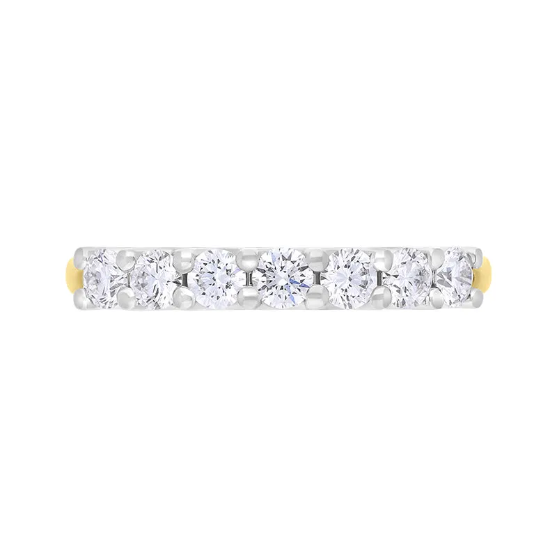 18ct Yellow Gold Platinum Diamond Half Eternity Ring