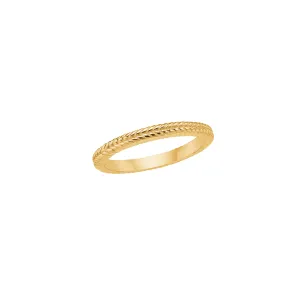 18K Gold Plated Ring w. Herringbone details
