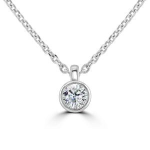 9ct White Gold 0.15ct Diamond Solitaire Necklace