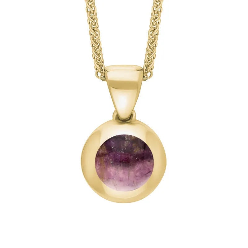 9ct Yellow Gold Blue John Star Disc Necklace