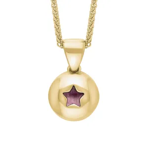 9ct Yellow Gold Blue John Star Disc Necklace