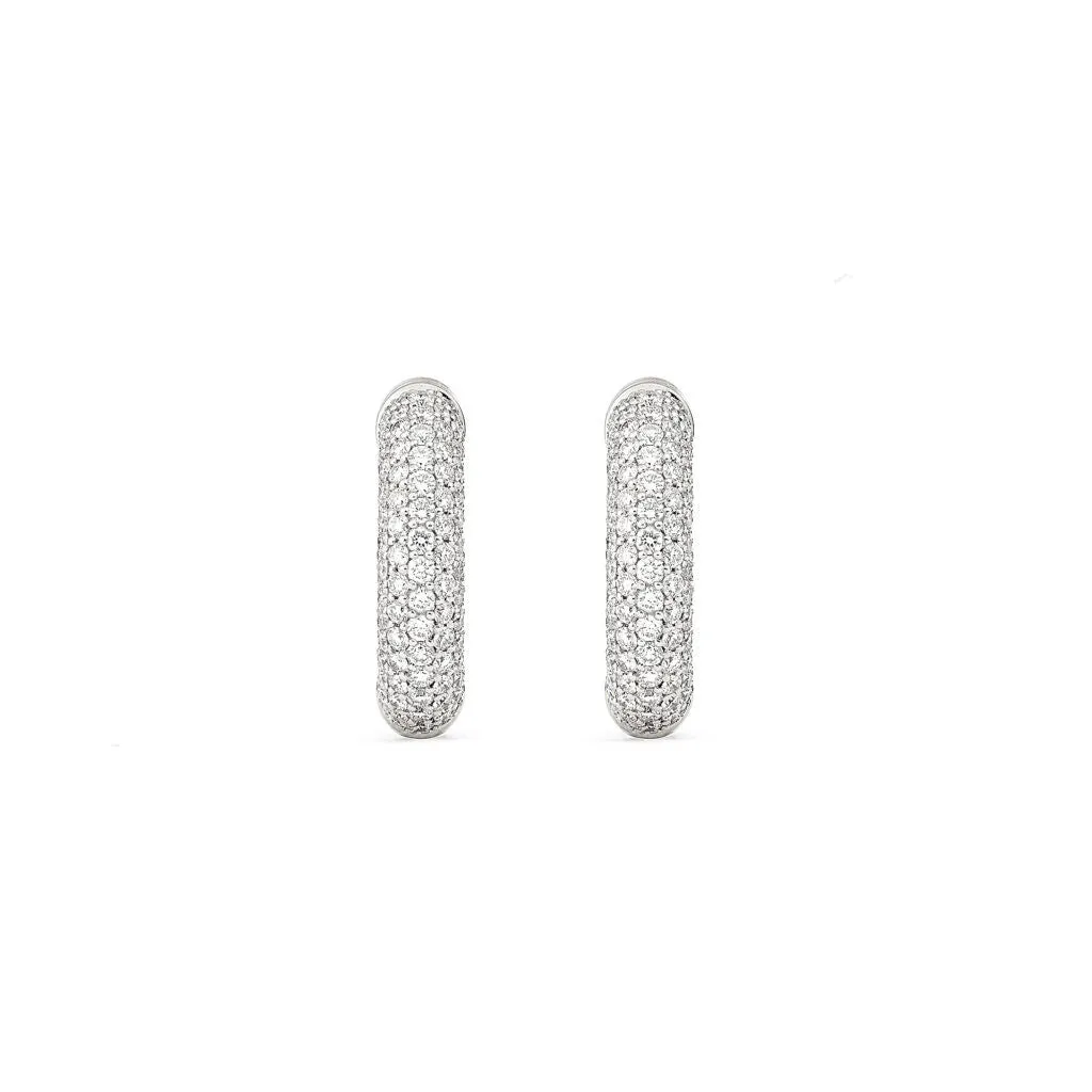Absolute Medium (Loose) 18K Whitegold Hoops w. Diamonds