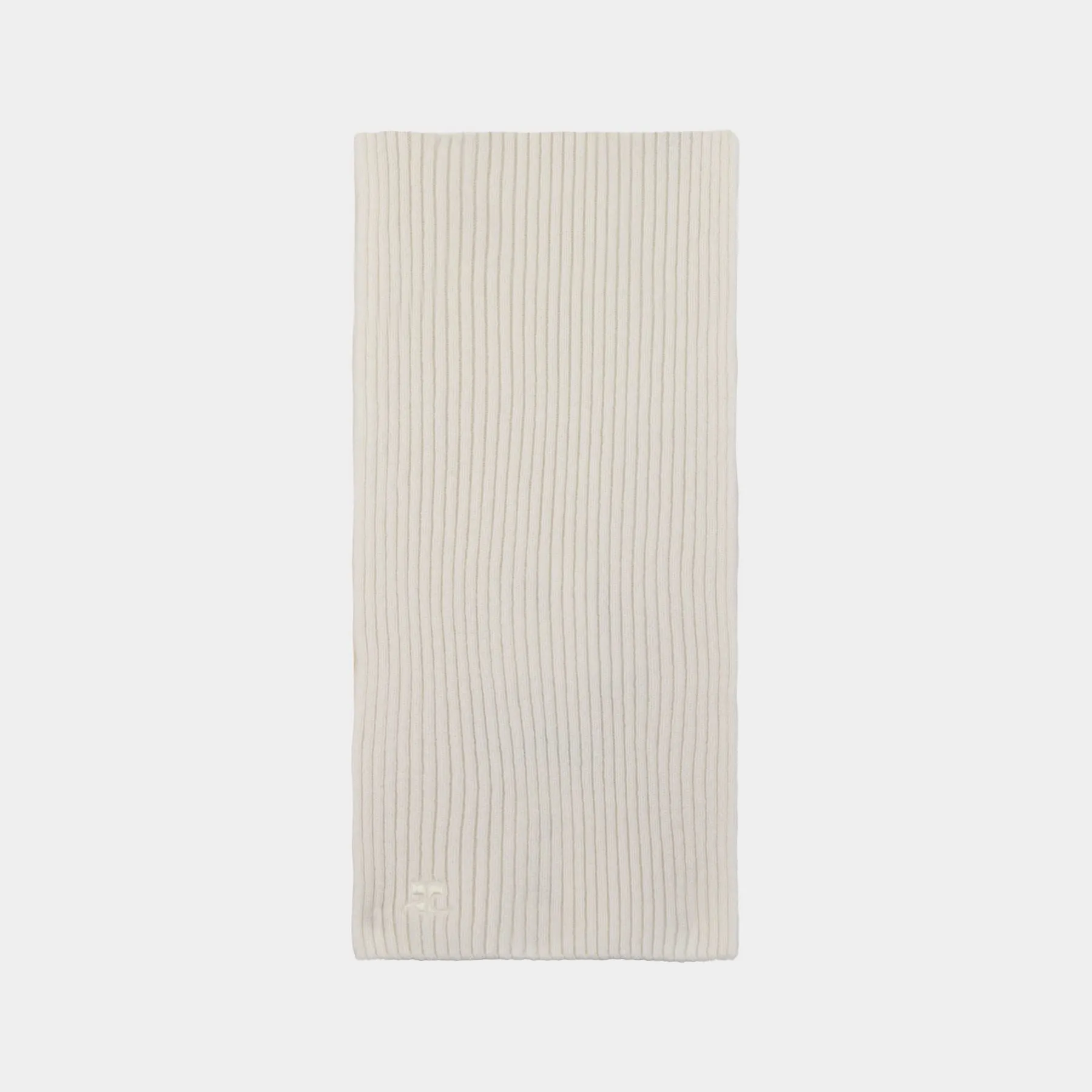 Ac Ribbed Scarf - Courreges - Wool - Neutral