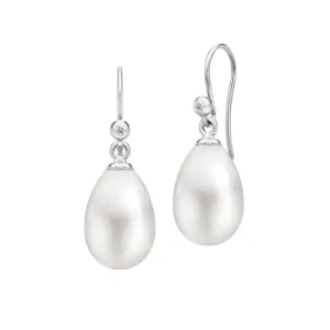 Afrodite Silver Earrings w. Pearl & Zirconia