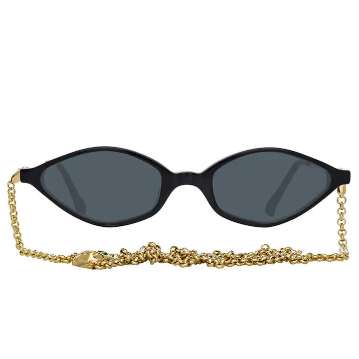 Alessandra Rich X Linda Farrow Black Women's Sunglasses AR3C1SUN