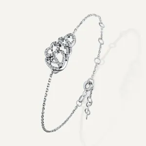 Allusia Love Detailed 18K Whitegold Bracelet w. Diamonds