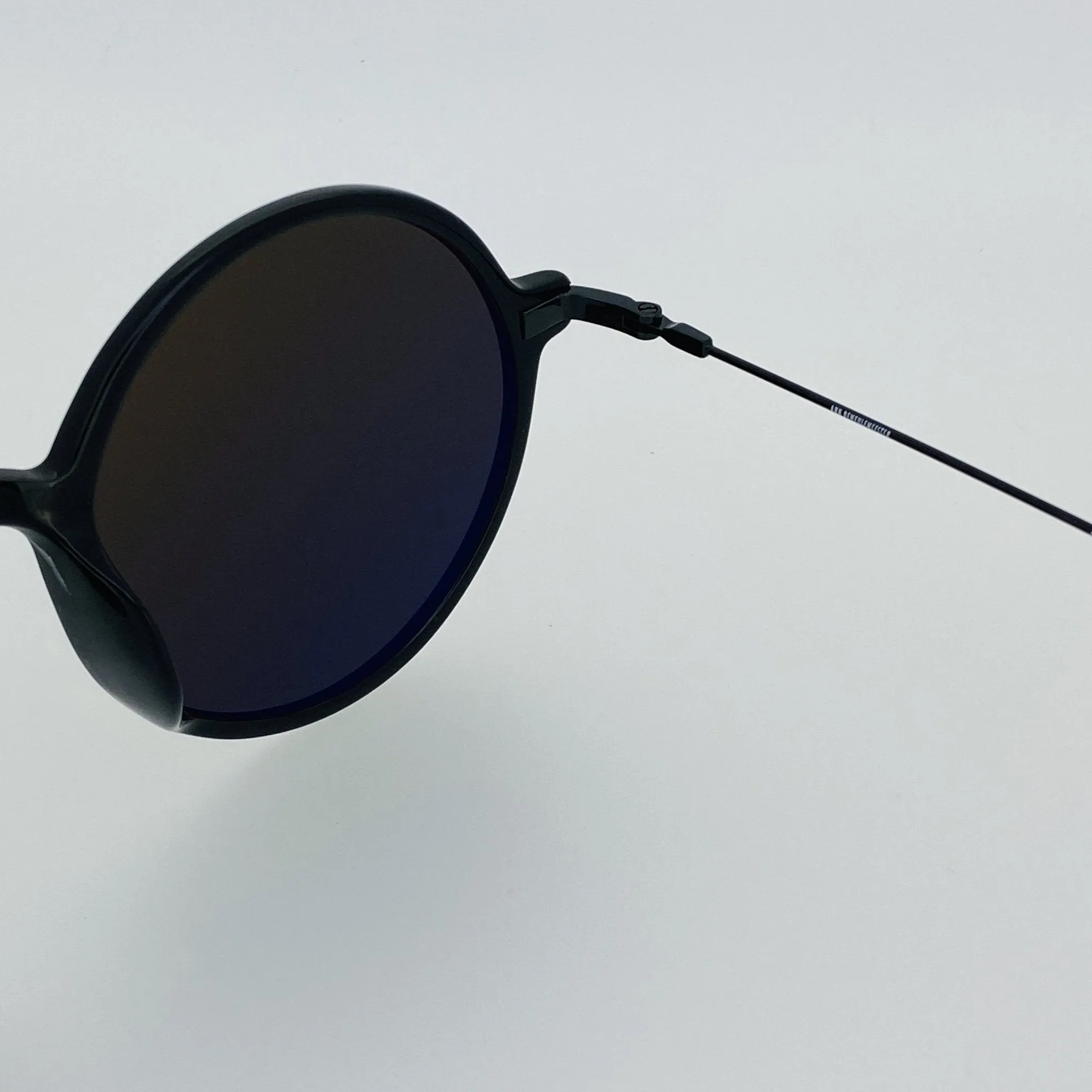 Ann Demeulemeester Sunglasses Round Shiny Black and Grey