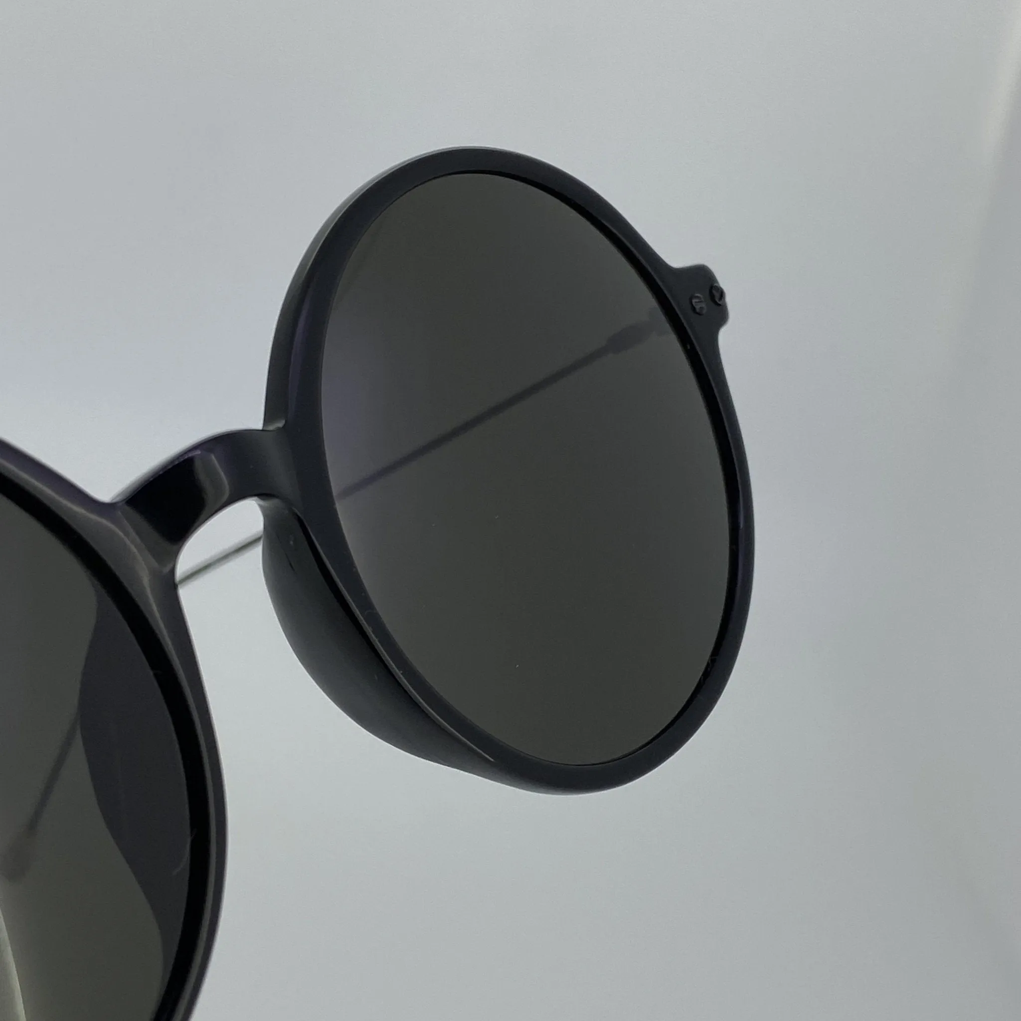 Ann Demeulemeester Sunglasses Round Shiny Black and Grey