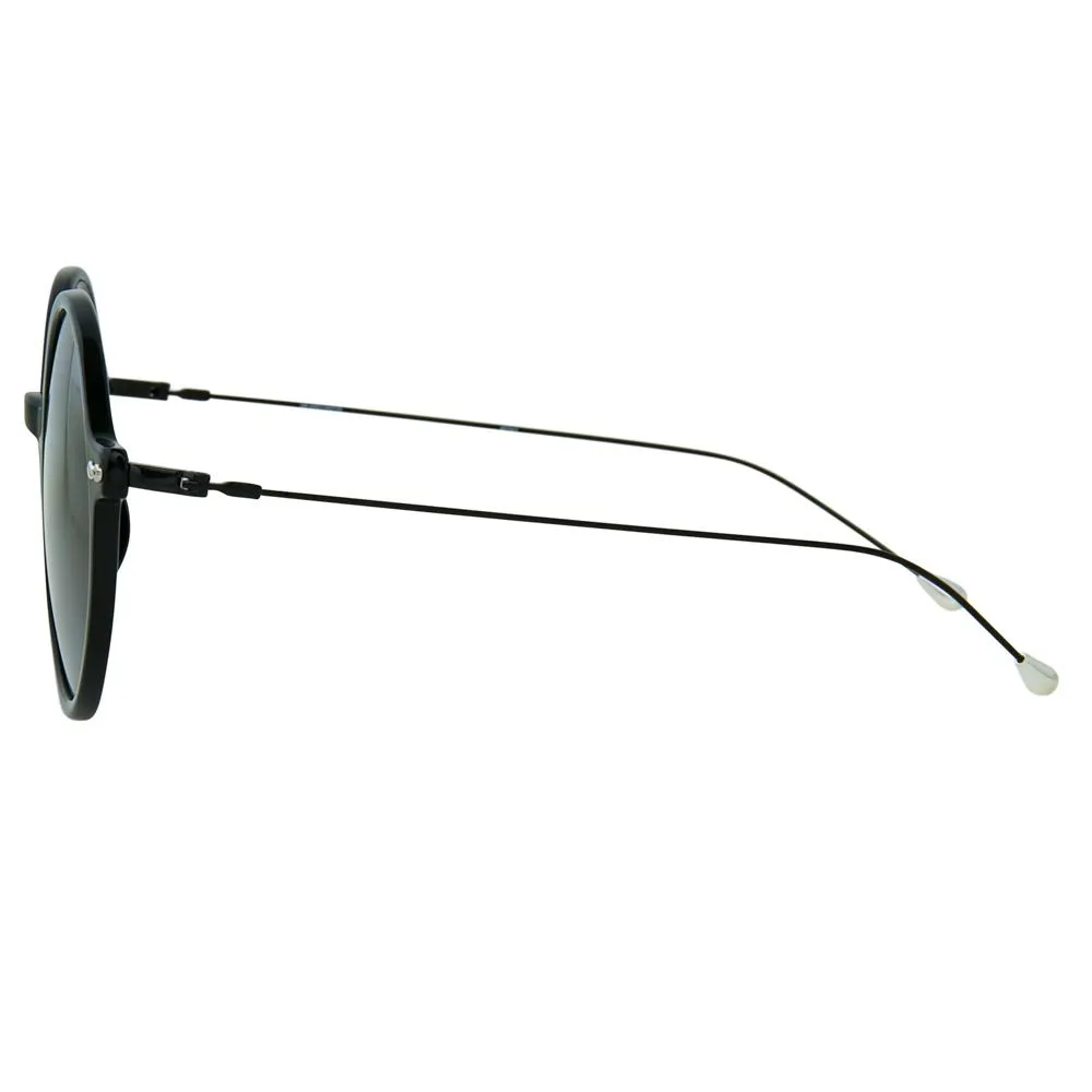 Ann Demeulemeester Sunglasses Round Shiny Black and Grey