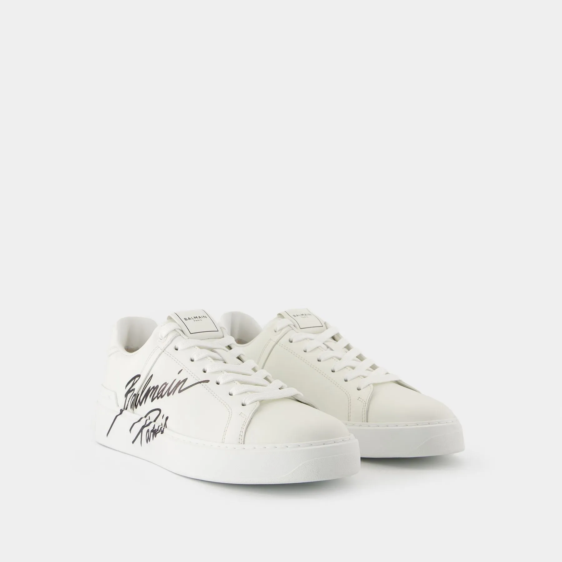 B-Court Sneakers - Balmain - Leather - White