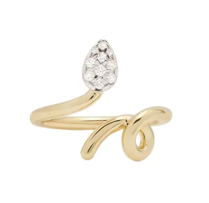 Baby Vine Pave 9K Gold Ring w. Diamonds 13ct