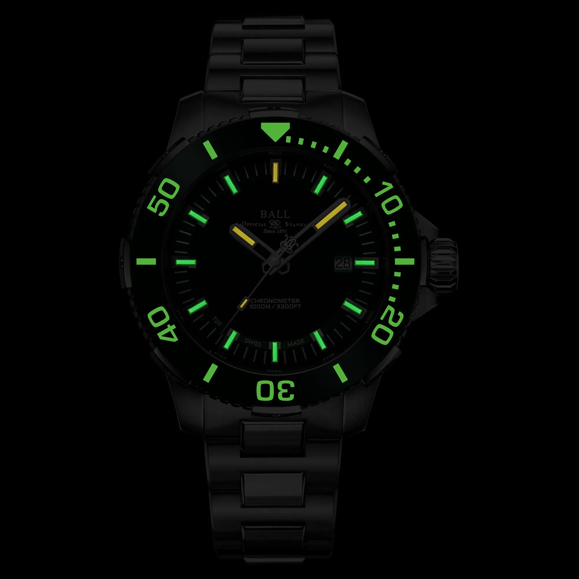 Ball Engineer Hydrocarbon Deep QUEST Ceramic Men's Green Watch DM3002A-S4CJ-GR