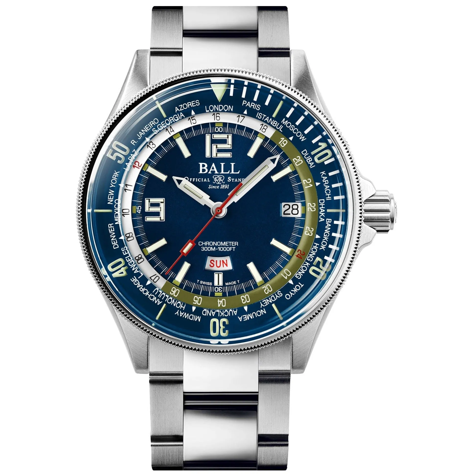 Ball Engineer Master II Diver Worldtime Men's Blue Watch DG2232A-SC-BE