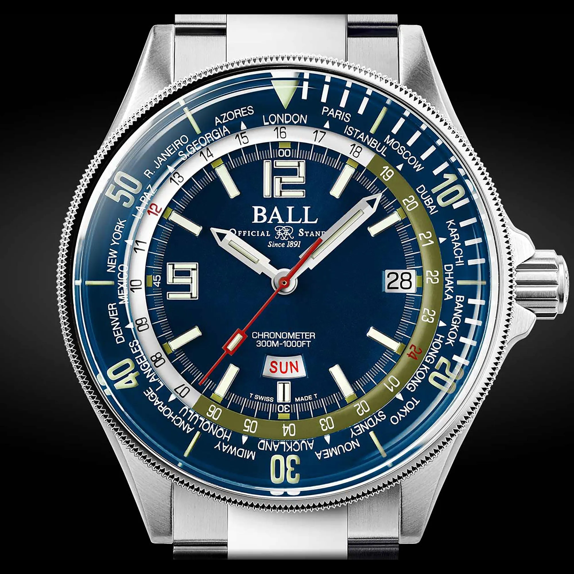 Ball Engineer Master II Diver Worldtime Men's Blue Watch DG2232A-SC-BE