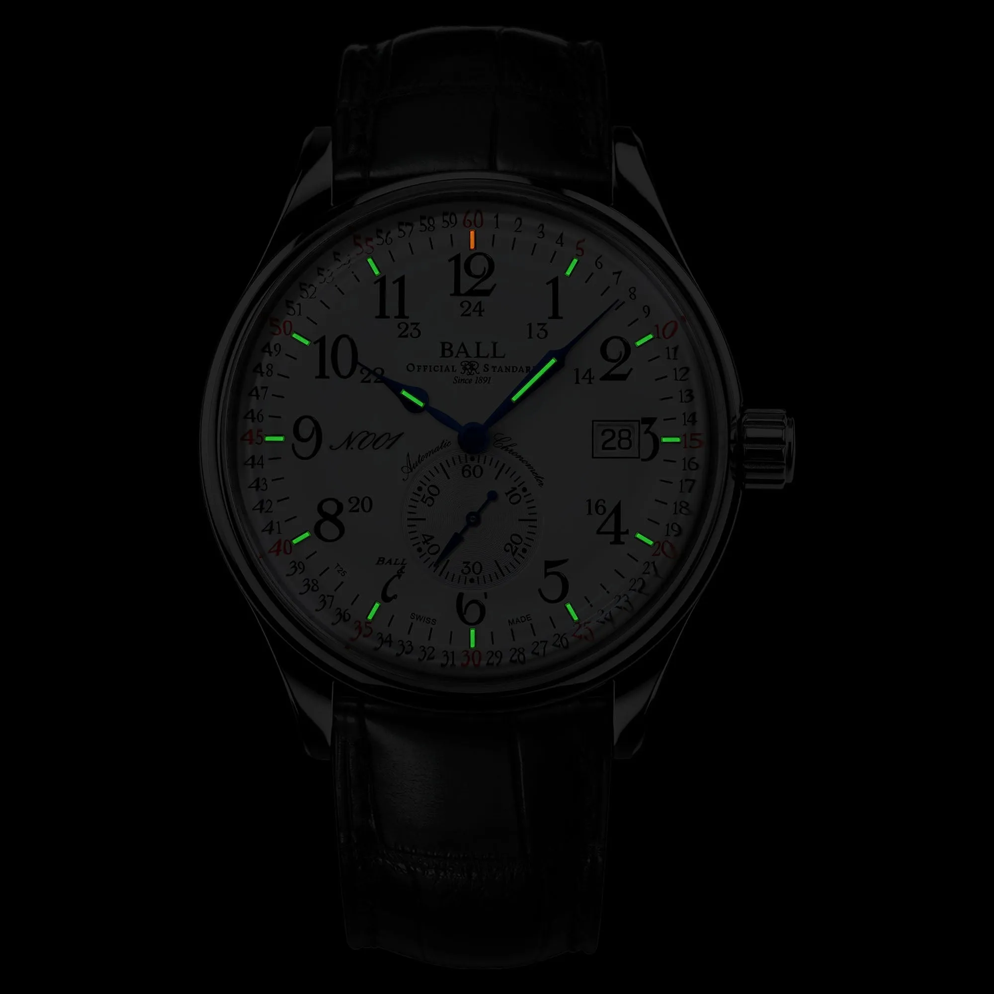 Ball Railroad Standard 130 Years Men's Black Watch NM3888D-LL4CJ-WH