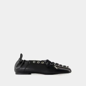 Ballerinas Eyelets - Ganni - Synthetic - Black