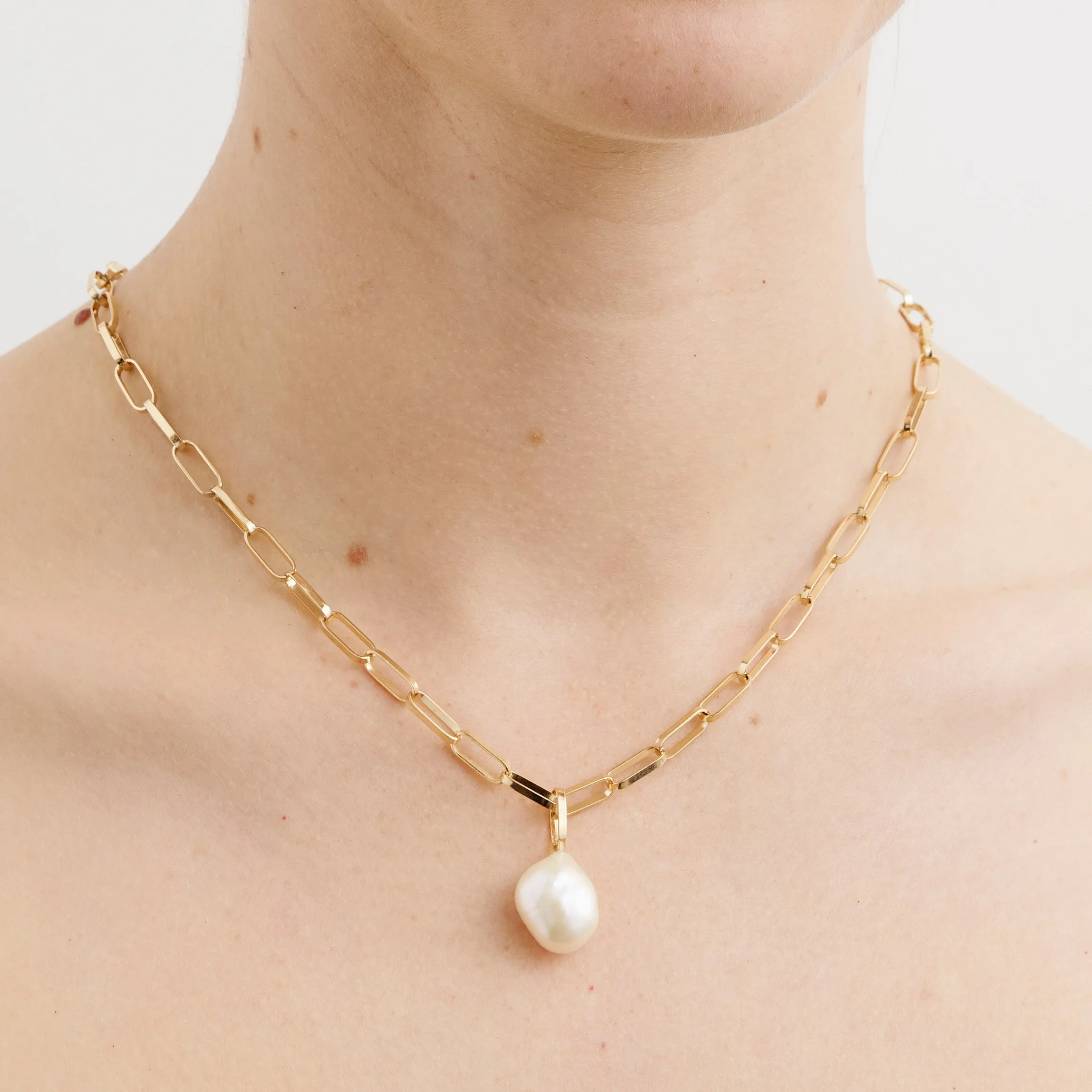 Baroque Pearl Link Drop Choker Pieces of Eight