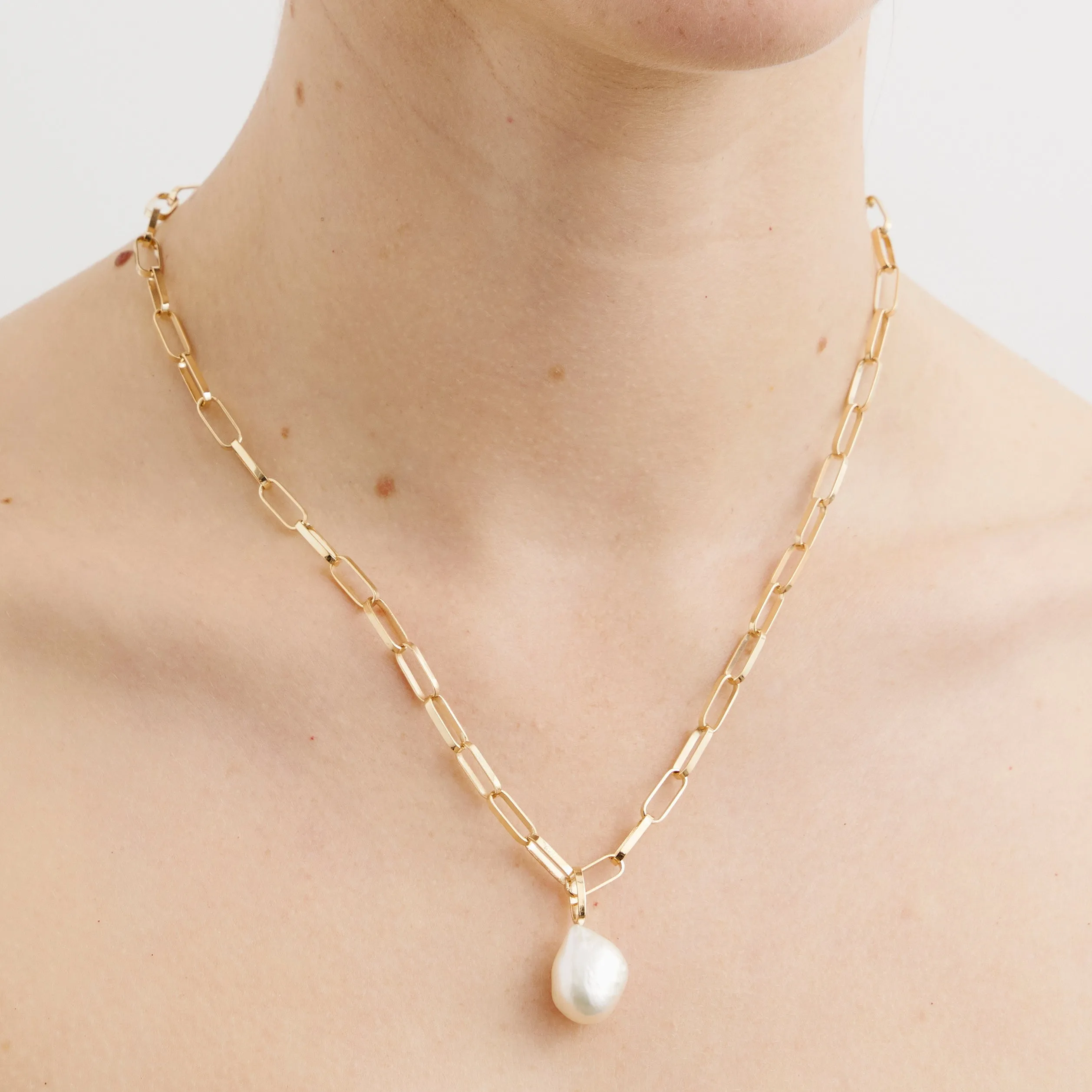 Baroque Pearl Link Drop Choker Pieces of Eight