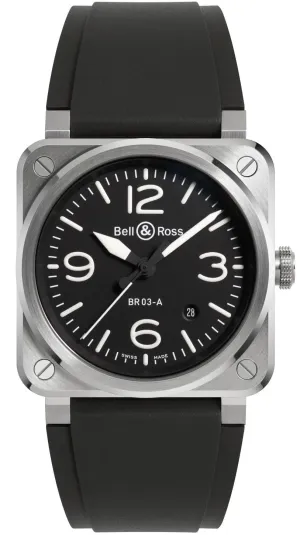 Bell & Ross BR 03 Auto Black Steel Watch