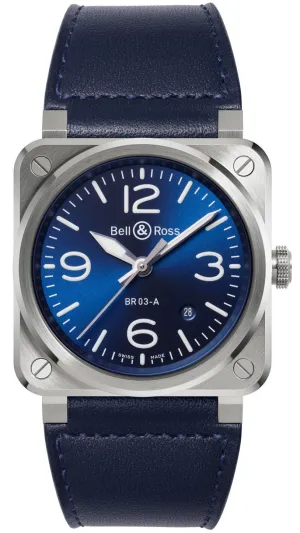 Bell & Ross BR 03 Auto Blue Steel Watch