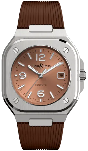 Bell & Ross BR 05 Auto Copper Brown Rubber Watch