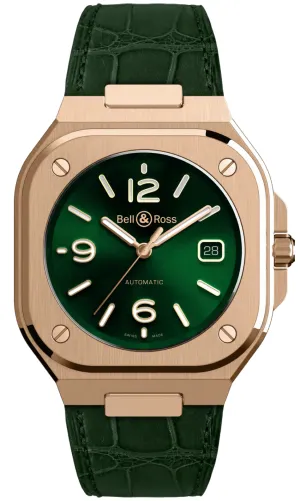 Bell & Ross BR 05 Auto Green Gold Alligator Watch
