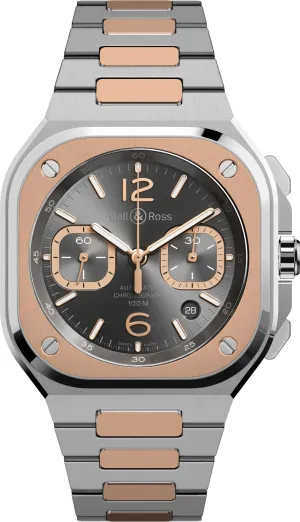Bell & Ross BR 05 Chrono Grey Steel Gold Bracelet Watch