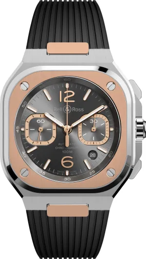 Bell & Ross BR 05 Chrono Grey Steel Gold Rubber Watch
