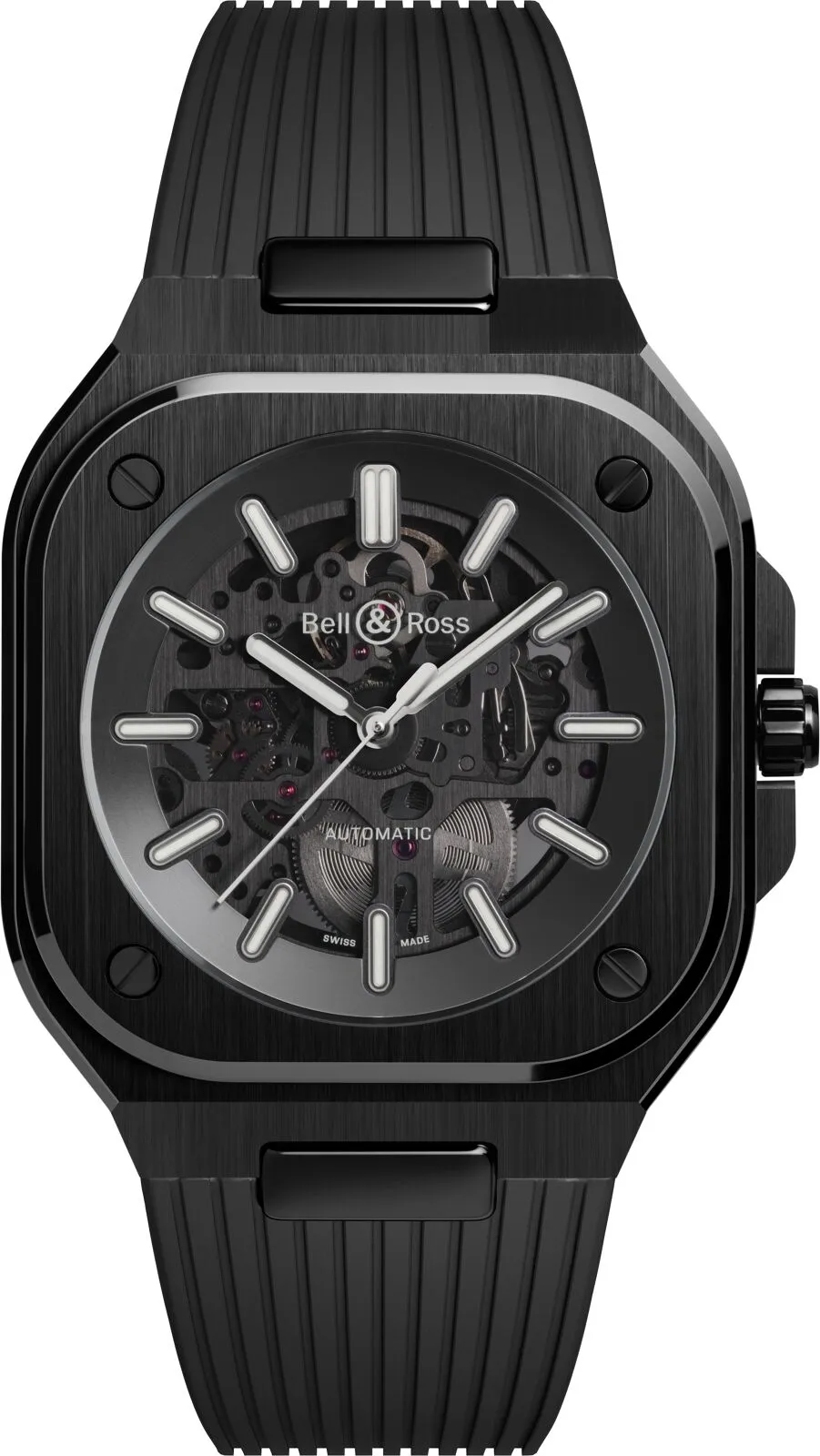 Bell & Ross BR 05 Skeleton Black Ceramic Rubber Watch