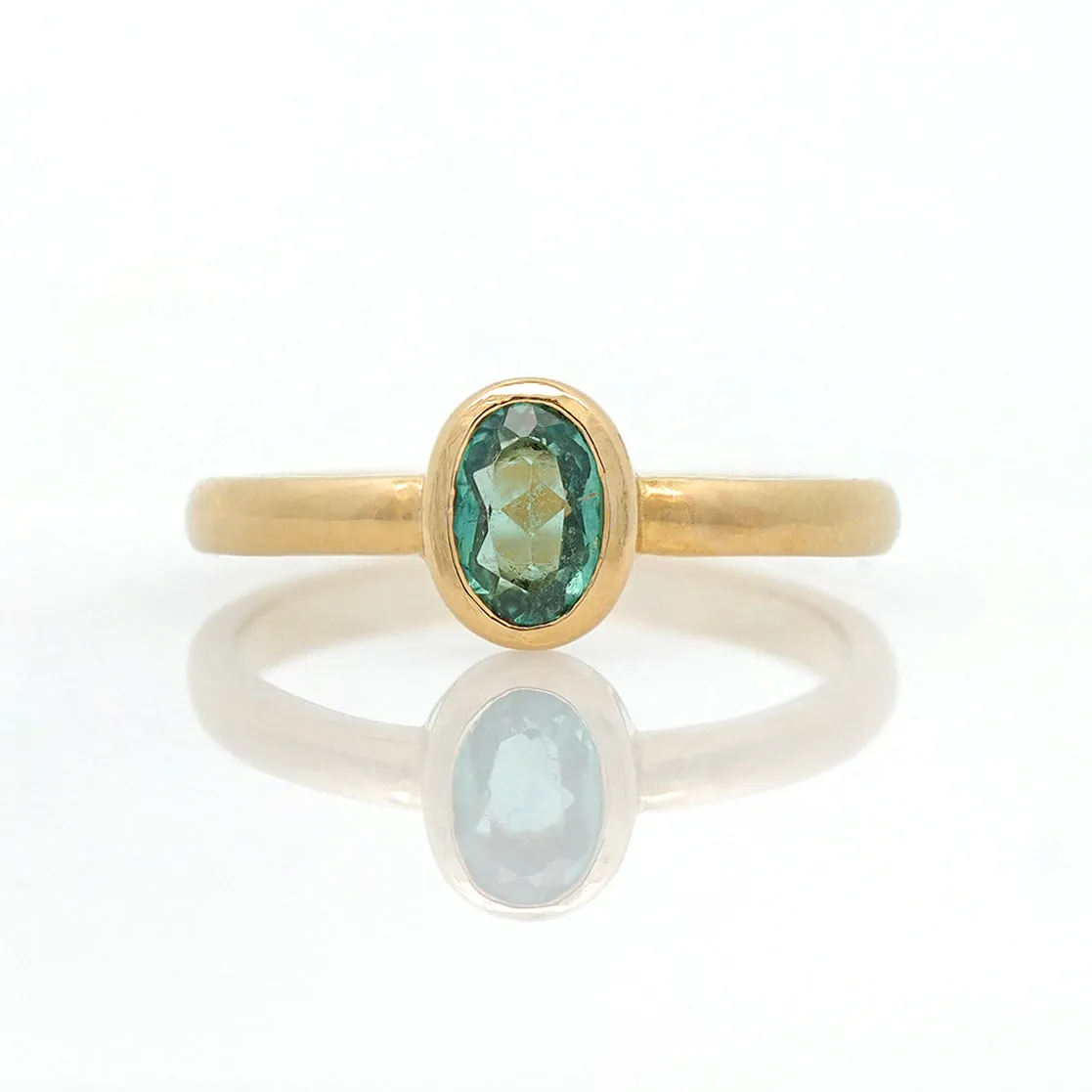 Bezel Set Green Tourmaline Ring
