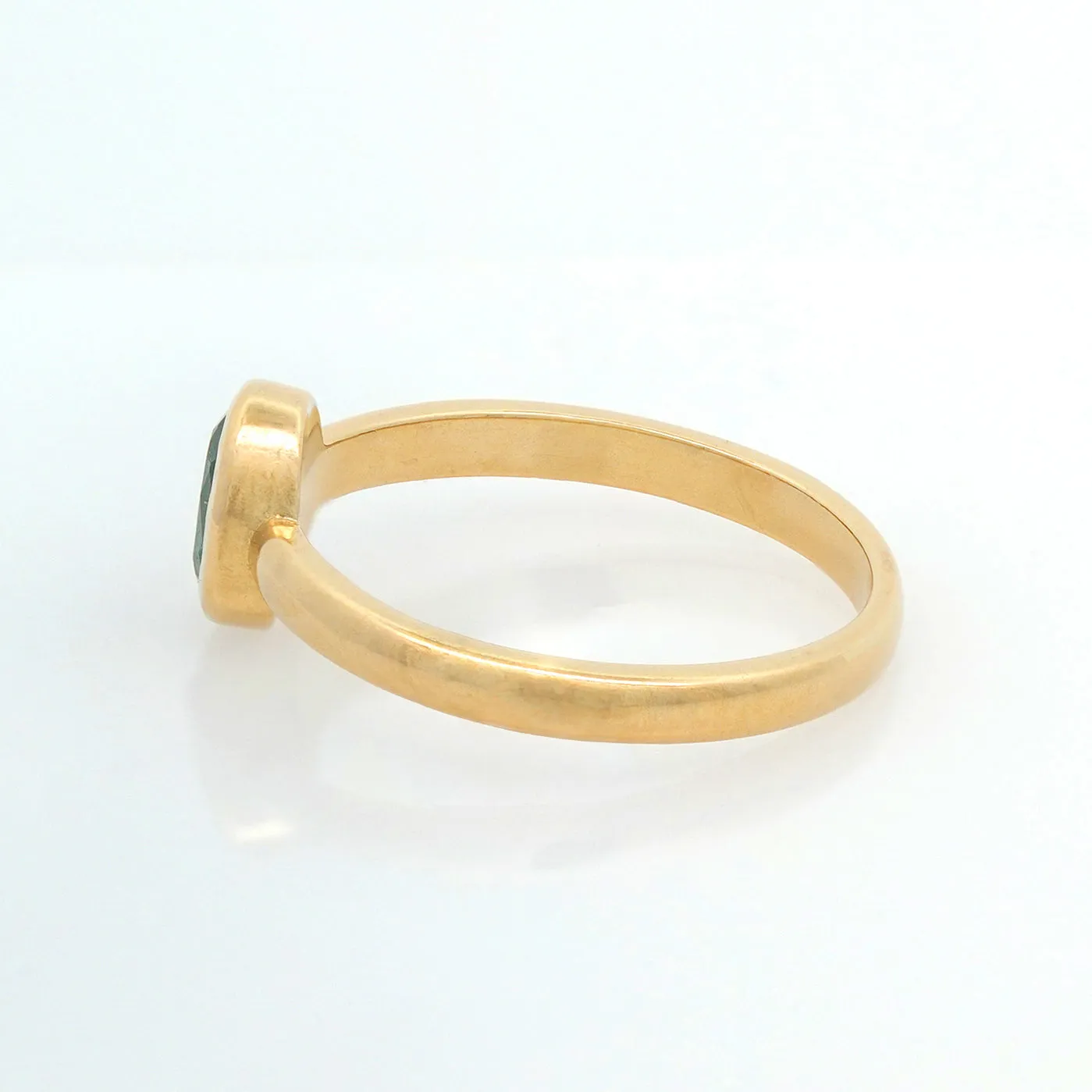 Bezel Set Green Tourmaline Ring
