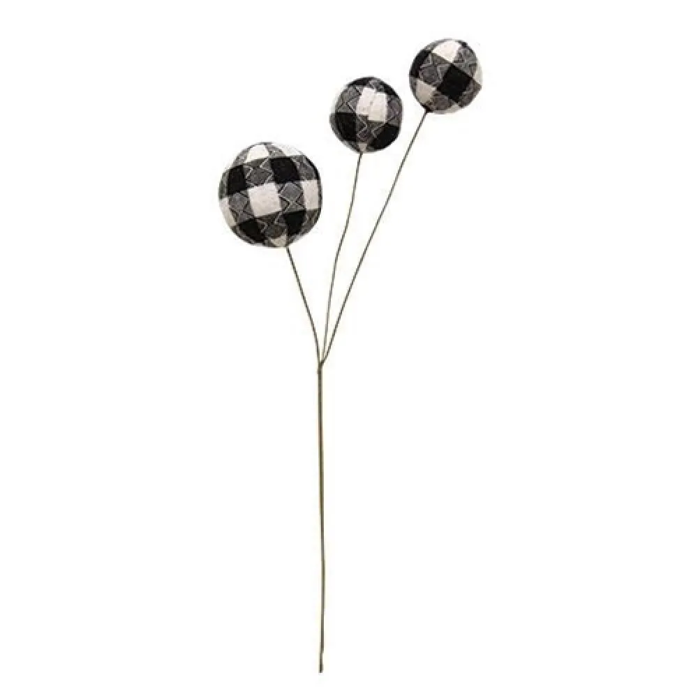 *Black & White Plaid Ball Pick 14"