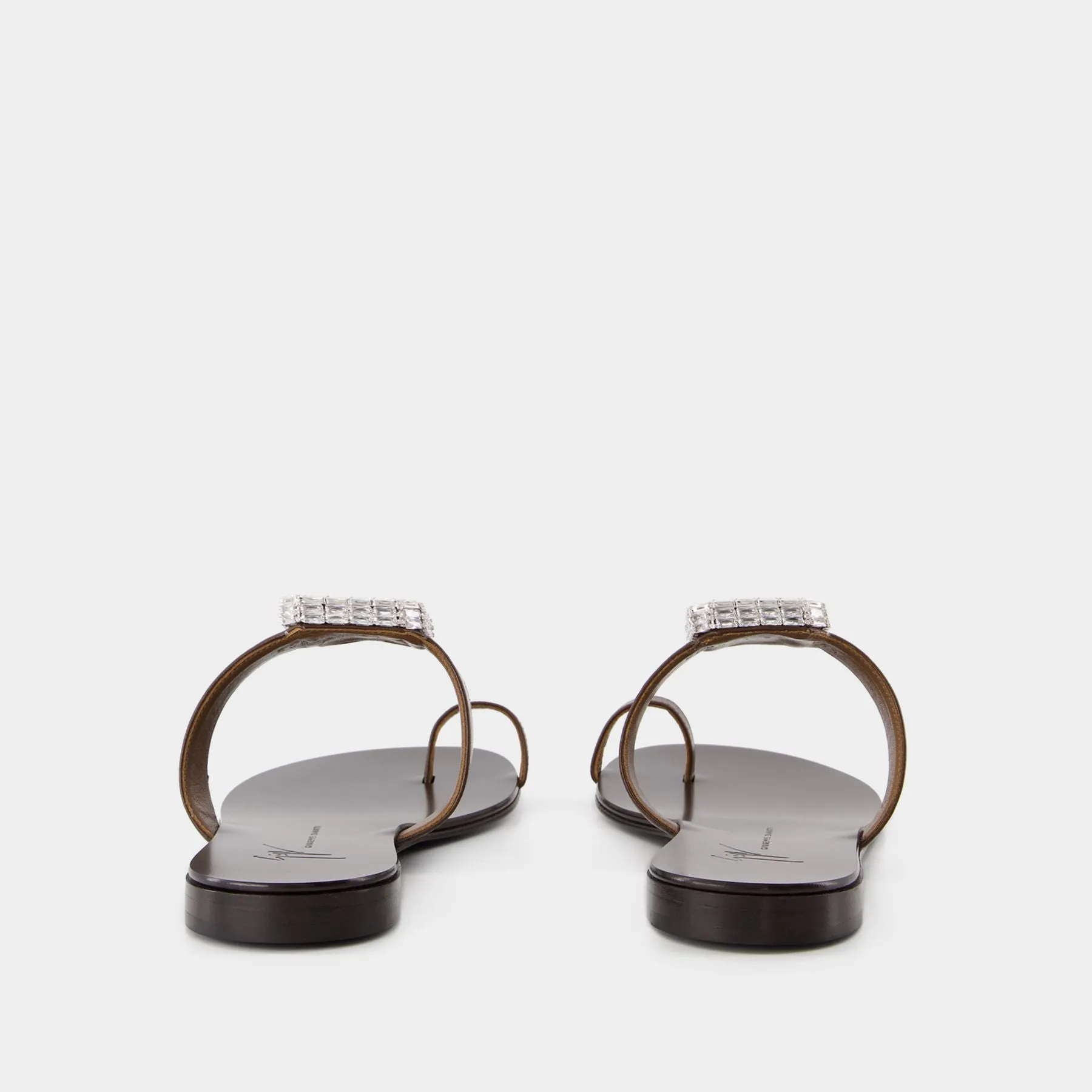 Blahir Flat Sandals - Giuseppe Zanotti - Leather - Brown