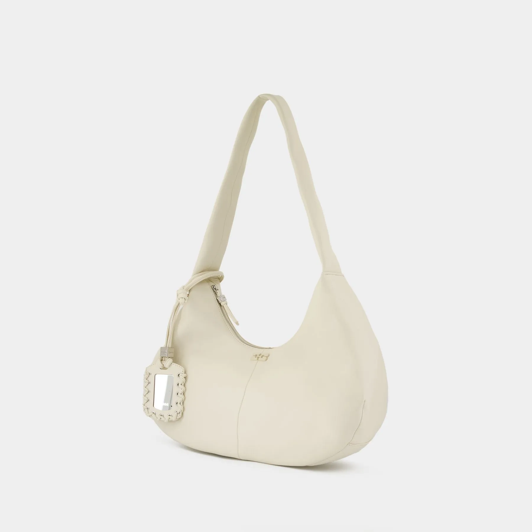 Bou Medium Shoulder Bag - Ganni - Leather - White
