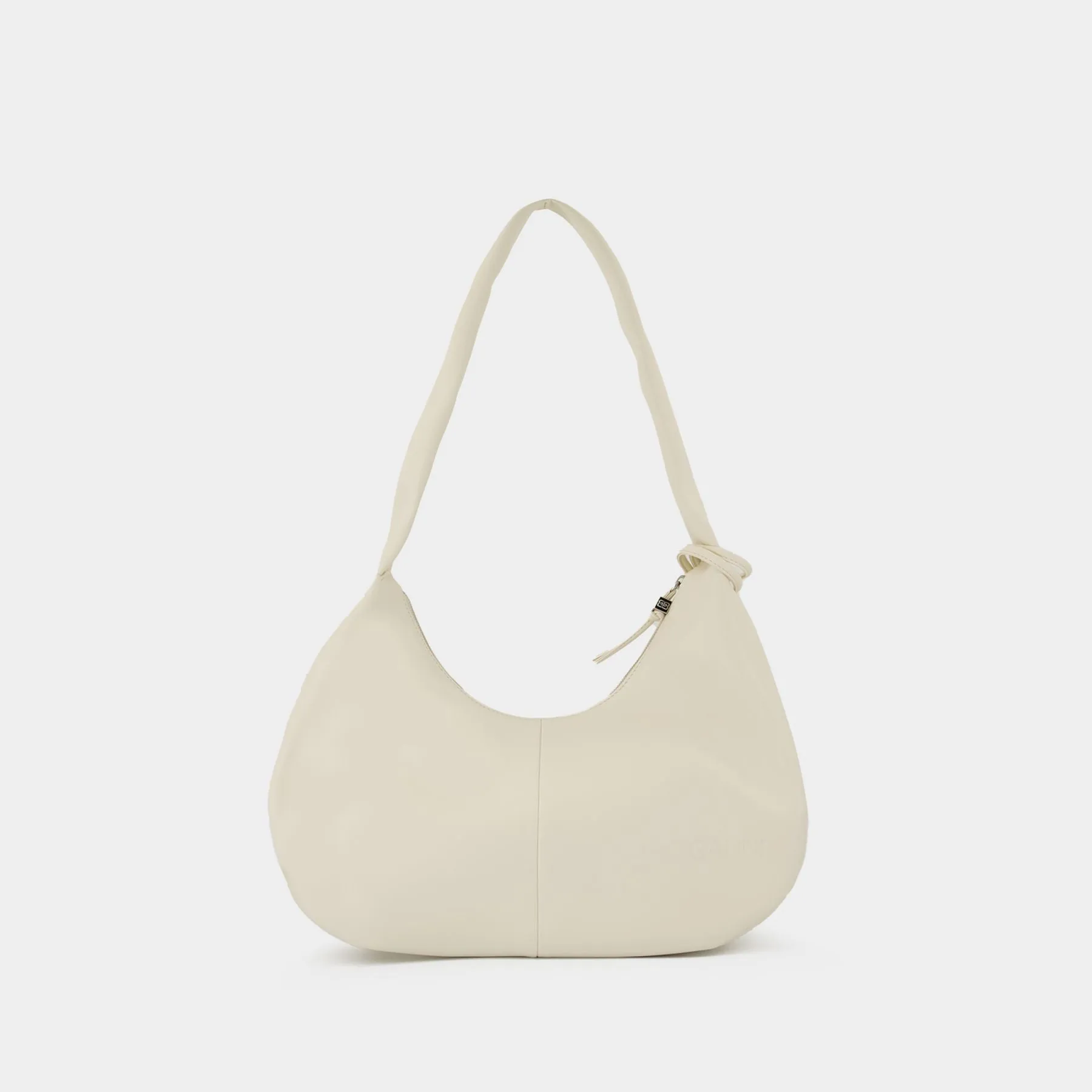 Bou Medium Shoulder Bag - Ganni - Leather - White