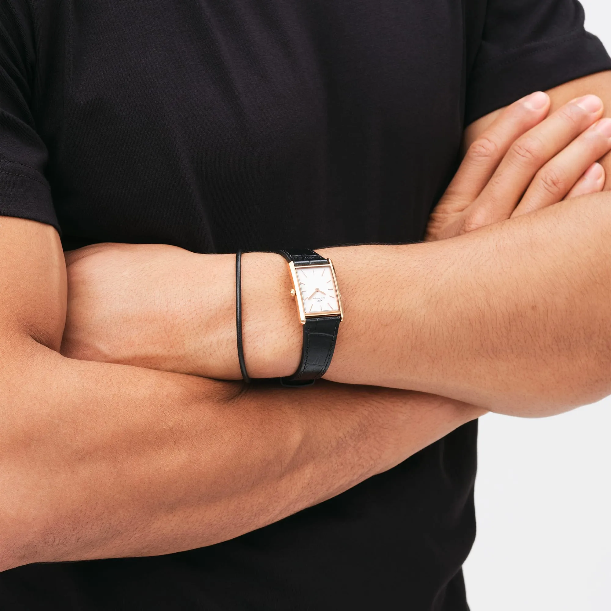 Bound Black Crocodile Rose Gold Daniel Wellington
